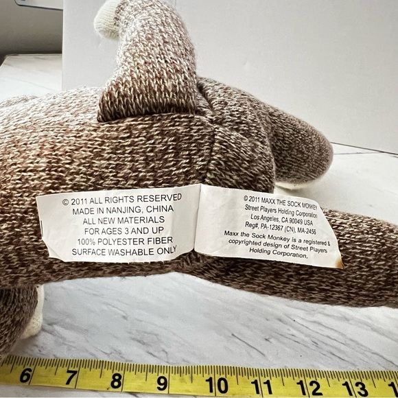 Maxx The Sock Monkey Speak No Evil Stuffed Animal Plush Knit 2011Heathered Brown - Picture 6 of 7